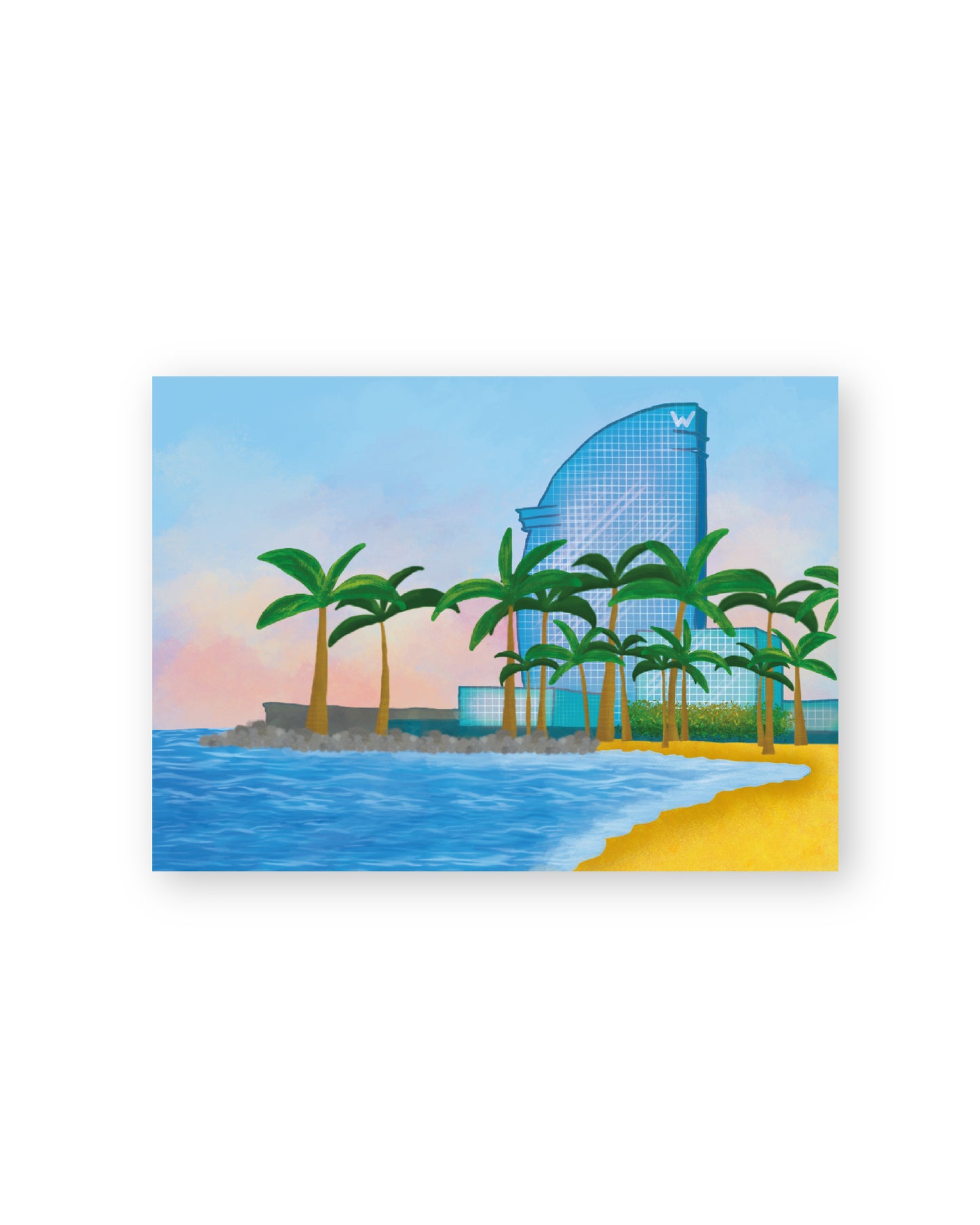 Postal de Barcelona | Playa de la Barceloneta