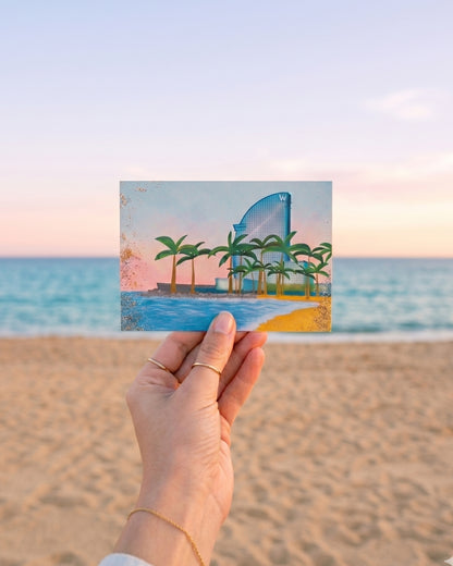 Postal de Barcelona | Playa de la Barceloneta
