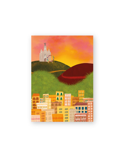 Postal de Barcelona | Collserola con Tibidabo