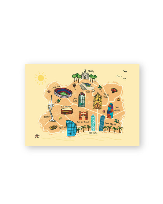 Postal de Barcelona | Mapa de Barcelona