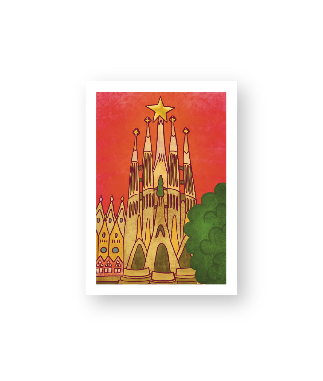 Arco de Triunfo - Barcelona - Colección de ilustraciones de arte Impresión Papel Postal A6 Póster A4 España Arco Monumental Paseo de Lluís Companys