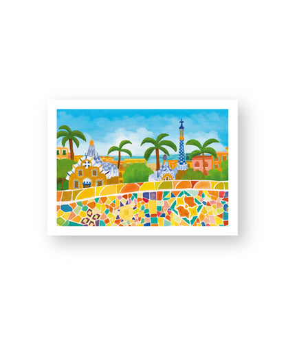 Arco de Triunfo - Barcelona - Colección de ilustraciones de arte Impresión Papel Postal A6 Póster A4 España Arco Monumental Paseo de Lluís Companys