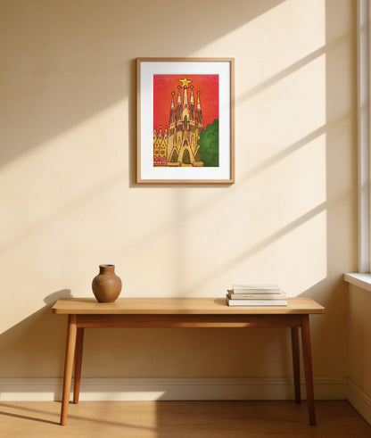 Arco de Triunfo - Barcelona - Colección de ilustraciones de arte Impresión Papel Postal A6 Póster A4 España Arco Monumental Paseo de Lluís Companys