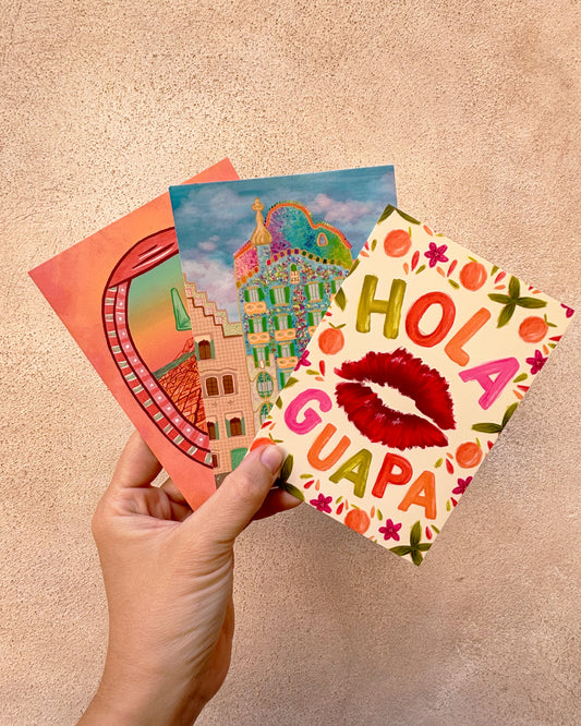 Set of 3 Barcelona postcards - Pick your favorites!