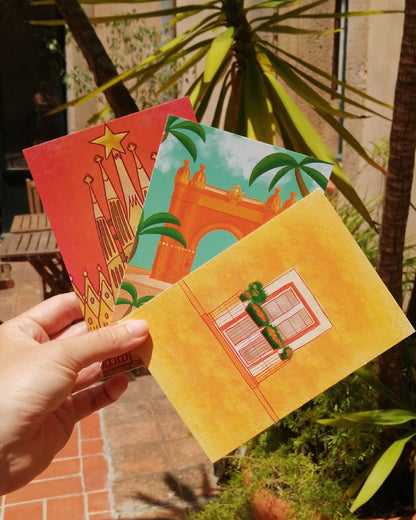 Set of 3 Barcelona postcards - Pick your favorites!