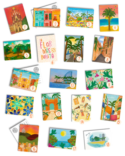 Set of 3 Barcelona postcards - Pick your favorites!