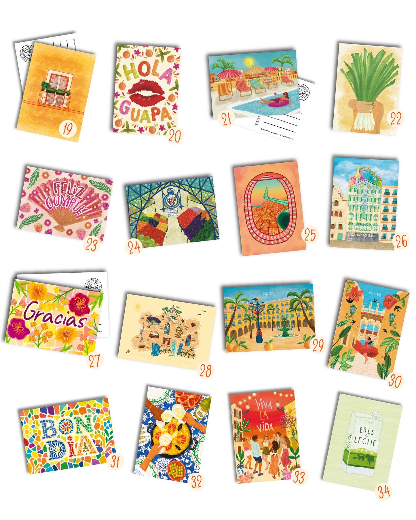 Set of 3 Barcelona postcards - Pick your favorites!
