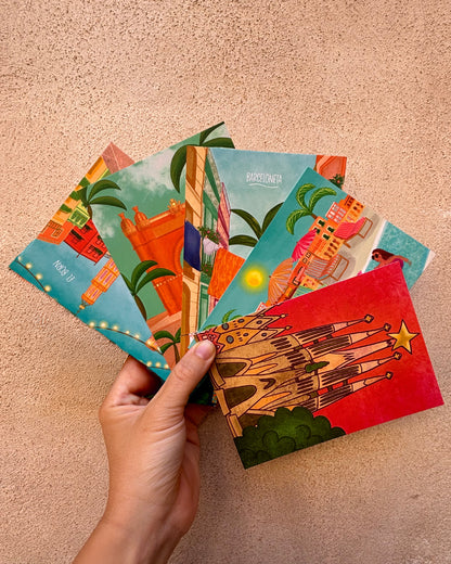 Set of 5 Barcelona postcards - Pick your favorites!